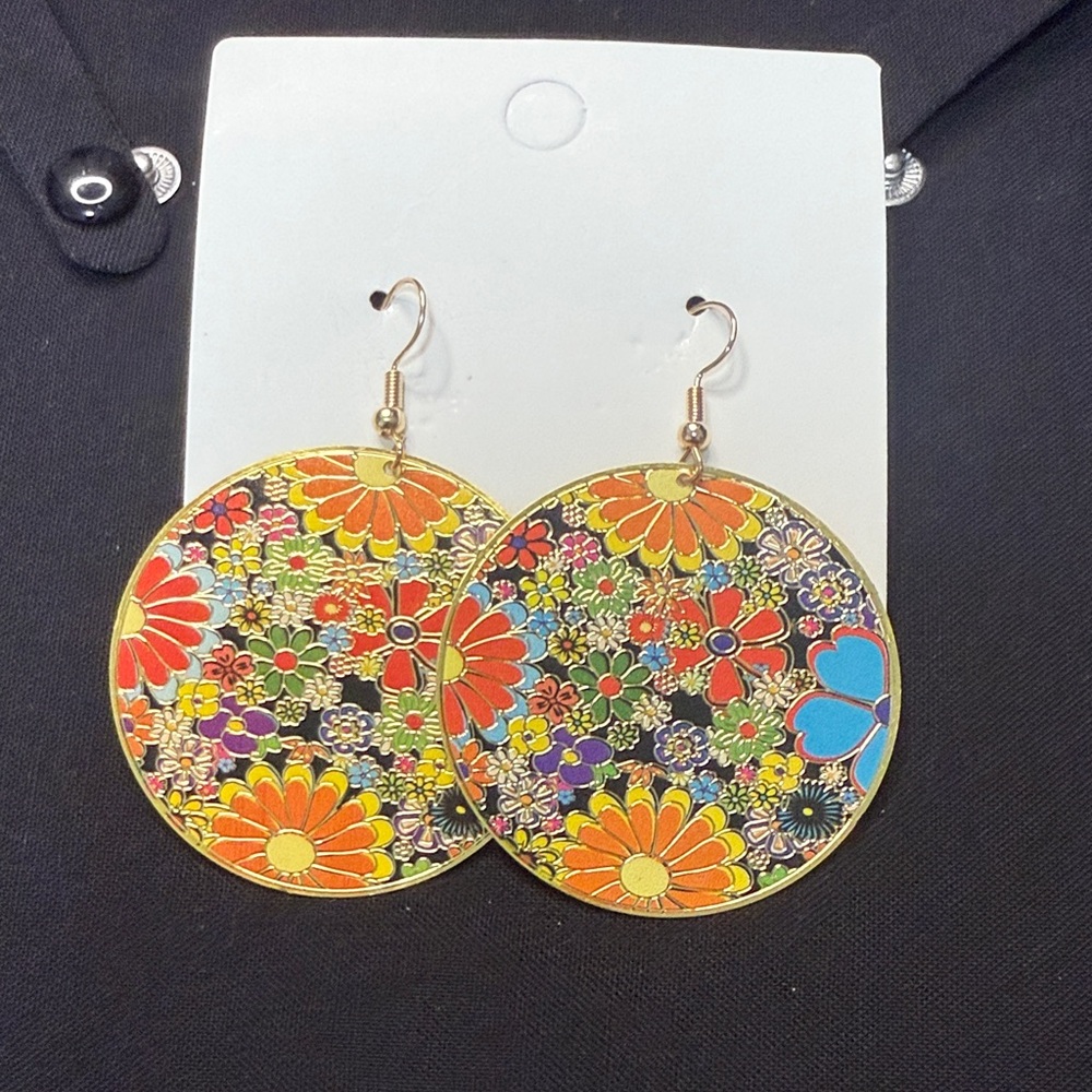 Floral Gold-Tone Earrings